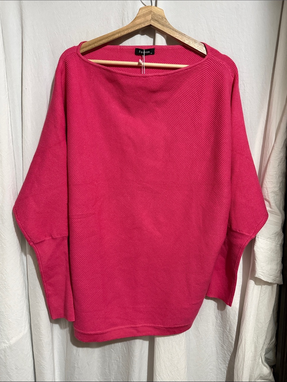 Oversized Boatneck Sweater - Pink